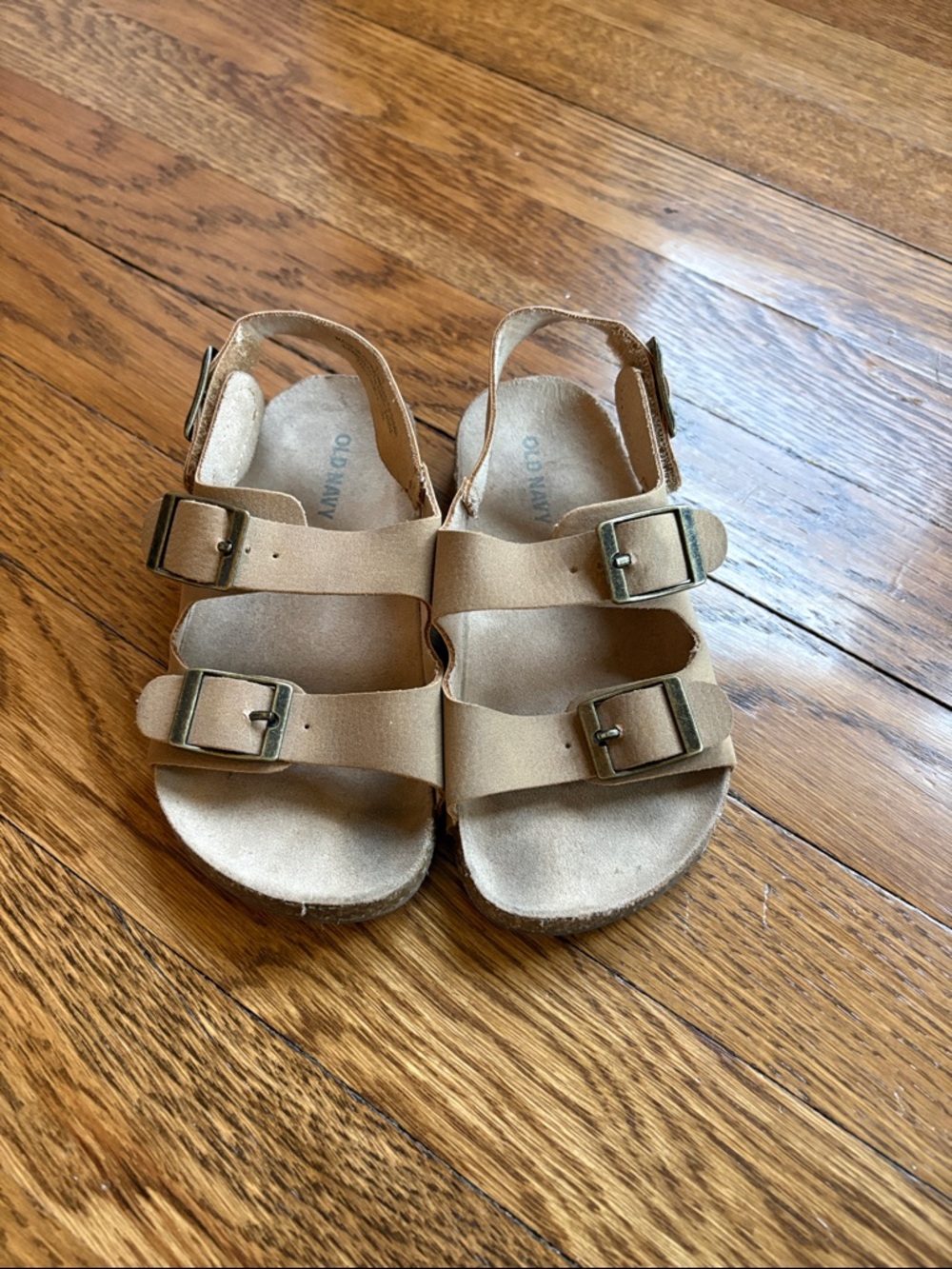 Old Navy Adjustable Double-Buckle Kids Sandals in Tan Birkenstock Style